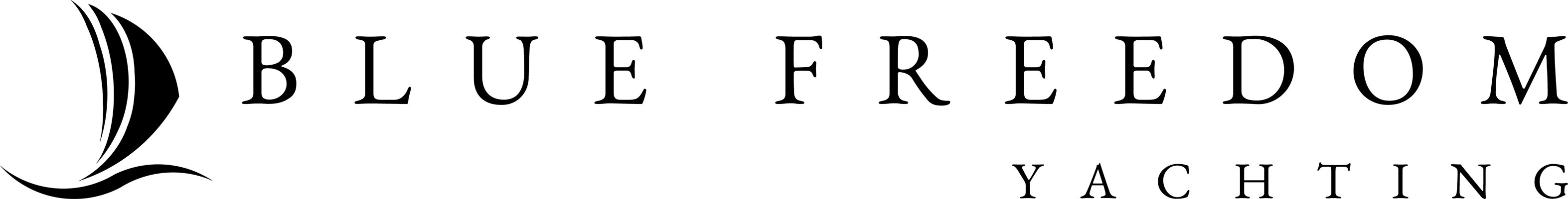 Blue Freedom Yachting Logo Title Black